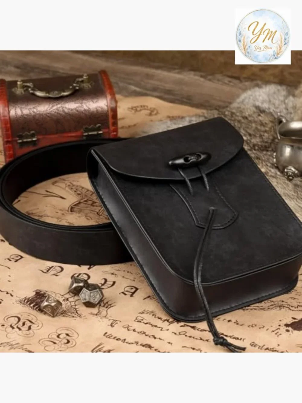 Medieval Faux Leather Belt Bag Renaissance Waist Pouch Cosplay Ren Faire